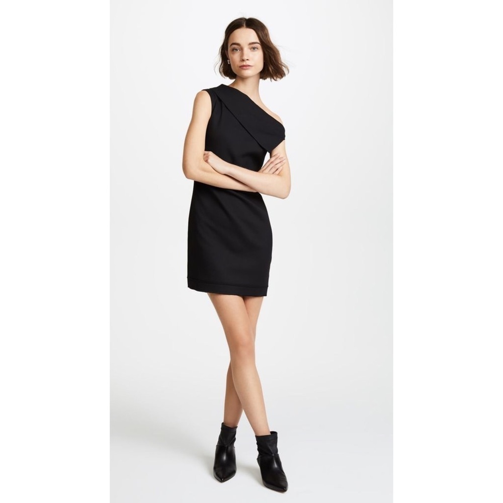 NWT Helmut Lang Black Asymmetrical Mini Dress Size 0